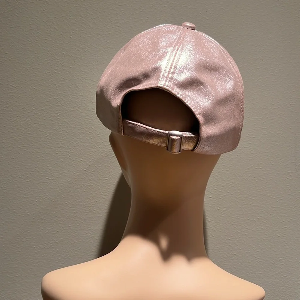 Guess Taupe Polyurethane Coated With Subtle Metallic Look Baseball Cap